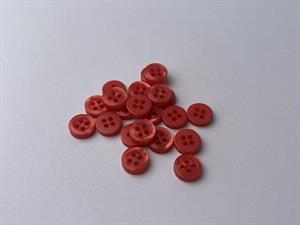 Skjorteknap - klassisk, blank og mørk koral, 10 mm