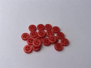 Skjorteknap - klassisk, blank og varm koral, 10 mm