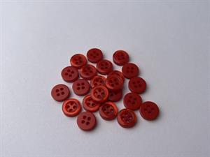 Skjorteknap - klassisk, blank og klar rød, 10 mm