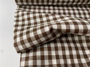 Fastvævet bomuld - vichy checks brown / white