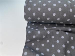 Bomuldsjersey - mørk gråsort med grå prikker