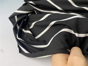 Viscosejersey - klassiske striber i sort og hvid