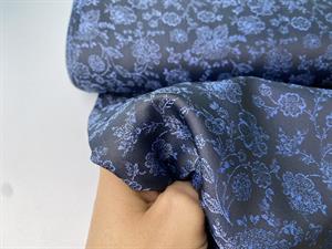 Fastvævet foer - yndige blå blomster