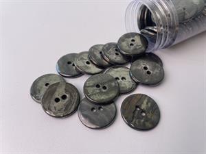 Perlemorsknap - metal look, 20 mm