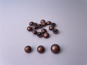 Knap - metal look, 11 mm og 10 stk.
