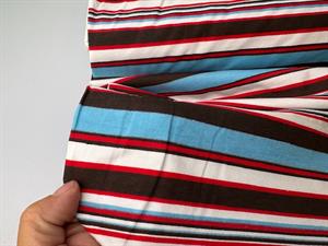 Bomuldsjersey - striber i cool farver