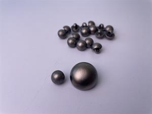 Knap - metal look, 22 mm og 10 stk.