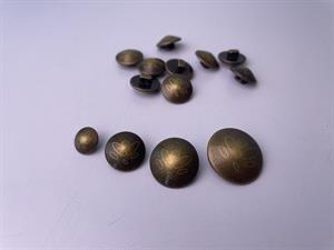 Knap - metal look, 29 mm og 10 stk.