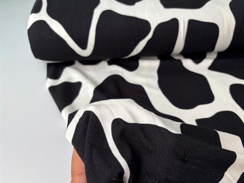 Viscosejersey - store og flotte motiver i sort og offwhite