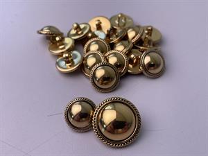 Knap - metal look, 12 mm og 10 stk.