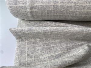Bomuldsjersey - pearl grey melange checks