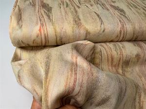 Fastvævet viscose - mønster i lyse toner med glimmer