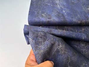 Patchwork stof - rustik marmor i navyblå