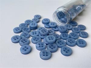 Skjorteknap - klassisk, blank og dueblå, 10 mm