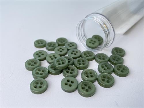 Skjorteknap - klassisk, blank og sage grøn, 10 mm