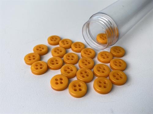 Skjorteknap - klassisk, blank og appelsin, 10 mm
