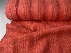 Bomulds batist - dobby i koralrød