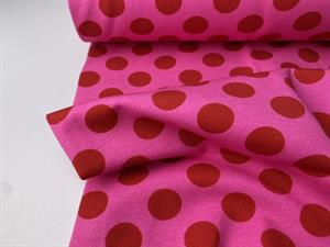 Bomuldsjersey - red polka dots