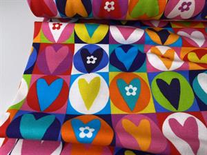 Bomuldsjersey - happy hearts
