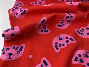 Bomuldsjersey - pink cats!