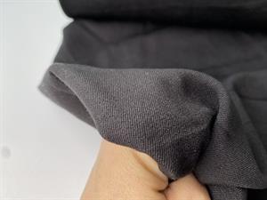 Gabardine - krølfri buksestof i wool touch, sort