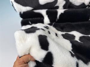 Fake fur - sort/hvid koprint