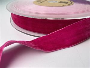 Vævet velour bånd - pink, 25 mm