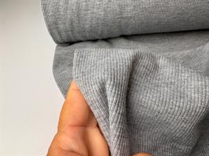 Bomuldsjersey - rillet, lækker i melemgrå