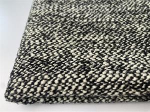 Frakkeuld - lækker grov struktur i sort og ecru