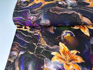 Vinterjersey - flotte varme toner i marble print