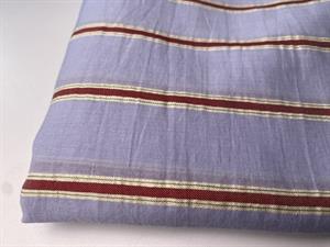 Bomulds batist - lyseblå med blanke striber