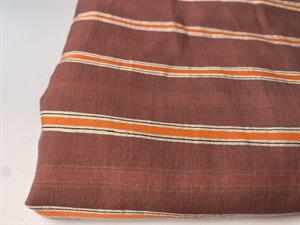 Bomulds batist - marsala med blanke striber