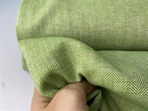 Vævet hør/bomuld - chambré herringbone green