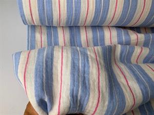 Dobbelt gauze - lækre striber i blå/pink