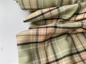 Fastvævet flonel - skønne tern i salvie grøn