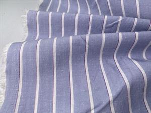 Skjortepoplin - lys gråblå med fine striber