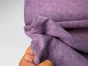 Vævet hør/viscose - lækker melering i lilla og marine