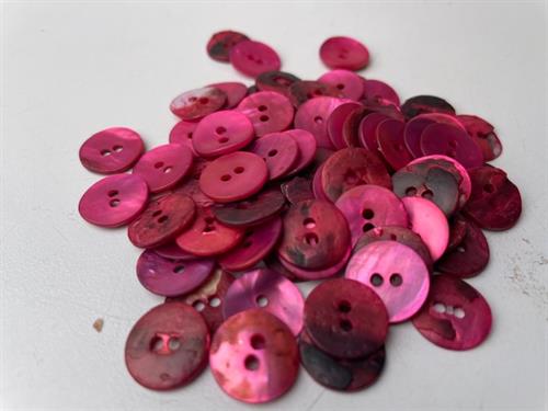 Perlemorsknap - cerise, 13 mm
