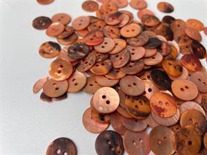 Perlemorsknap - mørk fersken, 13 mm
