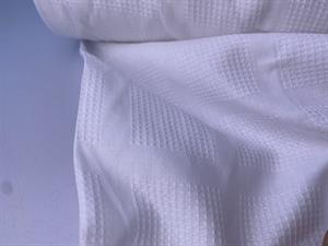 Fastvævet bomuld - hvid med flotte vævede tern