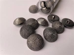 Øjeknap - metal look med kædemønster, 22 mm