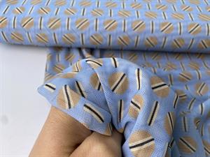 Mesh - flot lyseblå med beige prikker