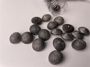 Øjeknap - metal look med kædemønster, 19 mm