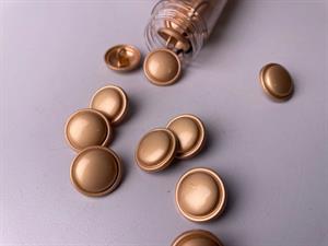 Metalknap - med plastik belægning i lys kobber, 18 mm