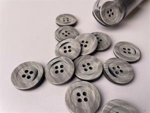 Knap - grå med stone look, 23 mm