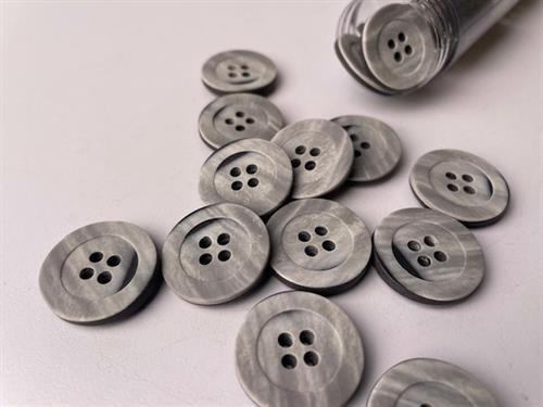 Knap - grå med stone look, 23 mm
