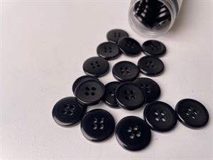 Knap - sort og fin, 15 mm