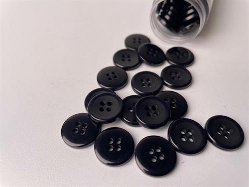 Knap - sort og fin, 15 mm