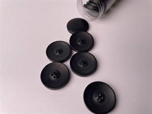 Knap - sort og flot, 25 mm
