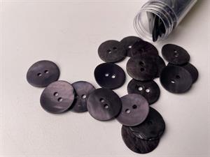 Metalknap - sort mat perlemor, 20 mm